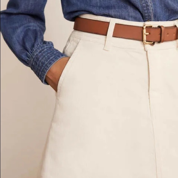 * SOLD * Boden Effie Off-White Ecru Denim Midi A-Line Skirt - Size US 20 - Picture 3 of 14